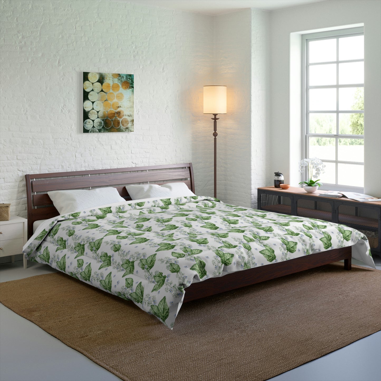 Green Vine Comforter- Queen Size (104"X88")