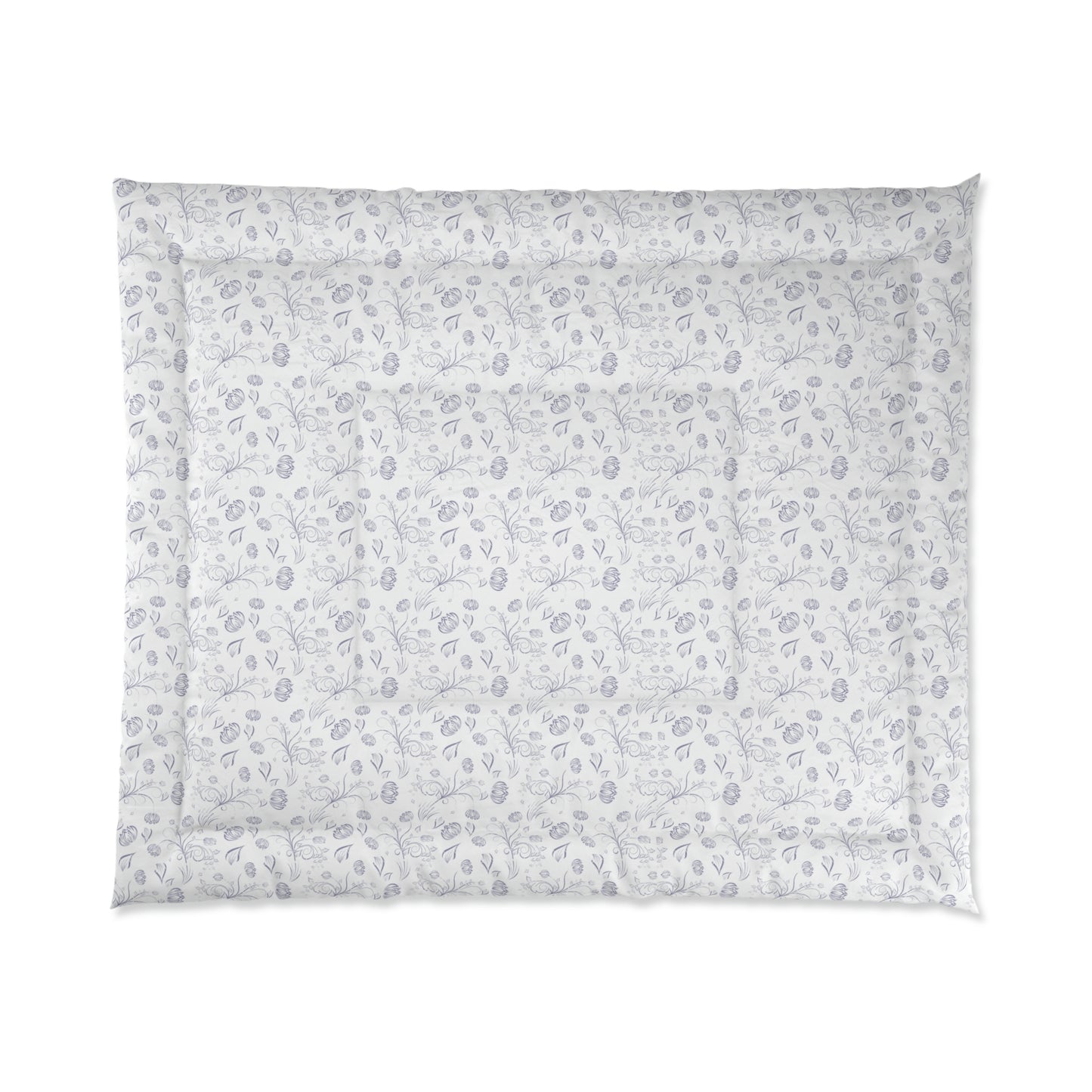 Amethyst Smoke Floral Comforter- Queen Size (104"X88")