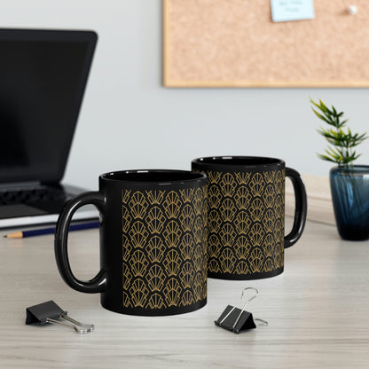 Art Deco Chevron Pattern - 11oz Black Mug