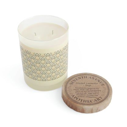 Scented Candle with Art Deco Design - Full Glass, 11oz