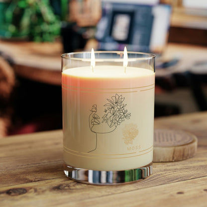 Scented Candle in Ocean Mist & Moss - Full Glass, 11oz