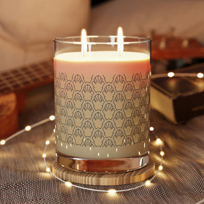Scented Candle with Art Deco Design - Full Glass, 11oz
