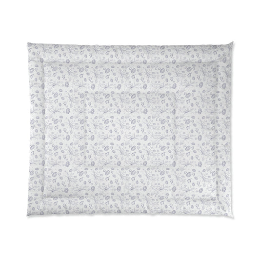 Amethyst Smoke Floral Comforter- Queen Size (104"X88")